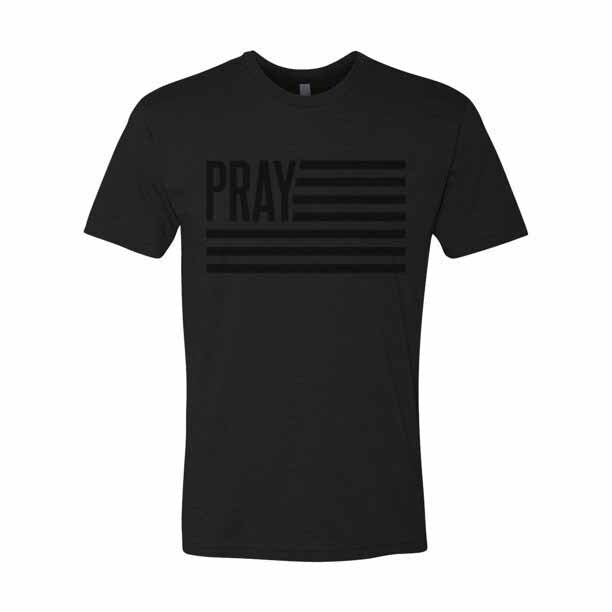 Pray Tee (black on black) - American Campfire Revival
