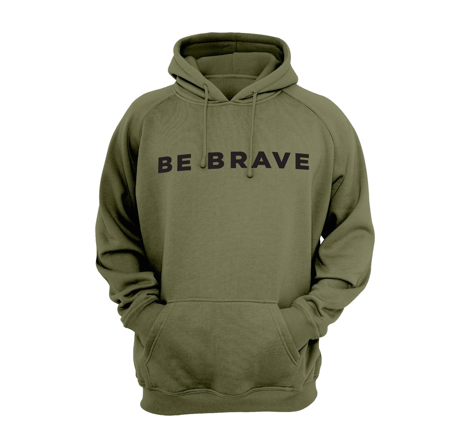 Be Brave Military Green Hoodie - American Campfire Revival